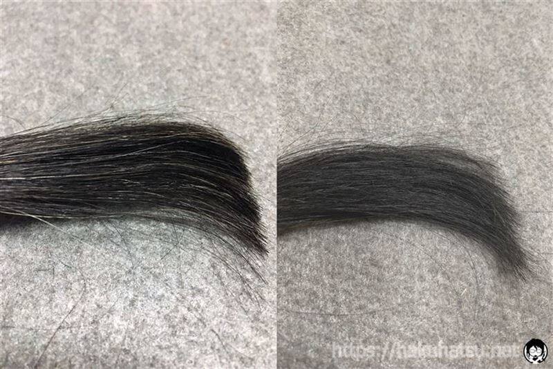メンズビゲンワンプッシュと黒髪の色比較