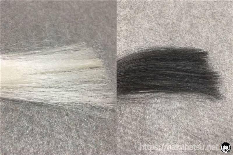 メンズビゲンワンプッシュと白髪の色比較