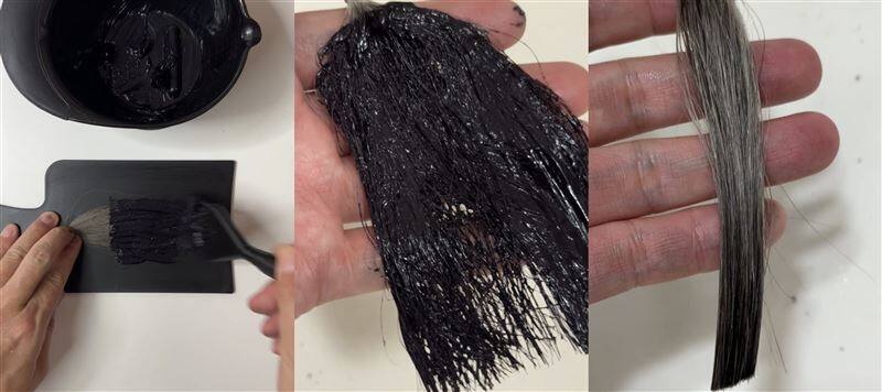 ルプルプエッセンスカラートリートメント「エボニーブラック」2回目染毛