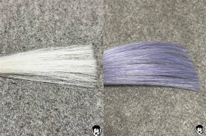 got2b（ゴットゥービー）カラークリーム　グラニーシルバーと白髪の色の比較
