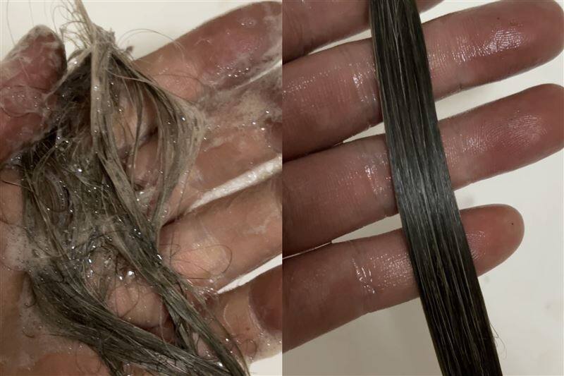「利尻炭酸カラーシャンプー」体験レビューシャンプー後お流し
