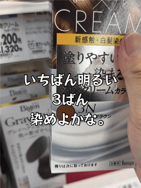 ビゲン泡クリームカラー体験レビュー3N選ぶ