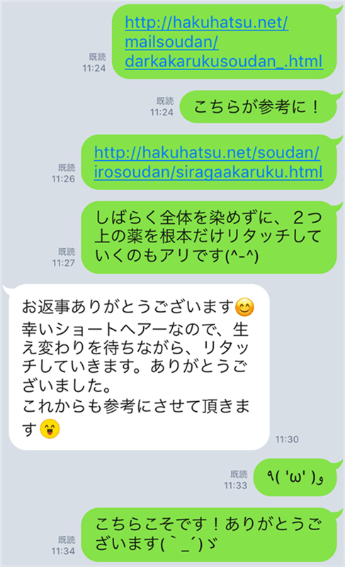 サロンドプロ 無香料ヘアカラー 早染めクリームのLINE相談