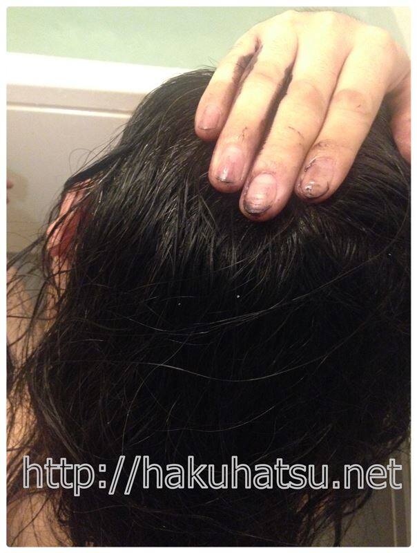 美容師パパが傷まない白髪染め体験中