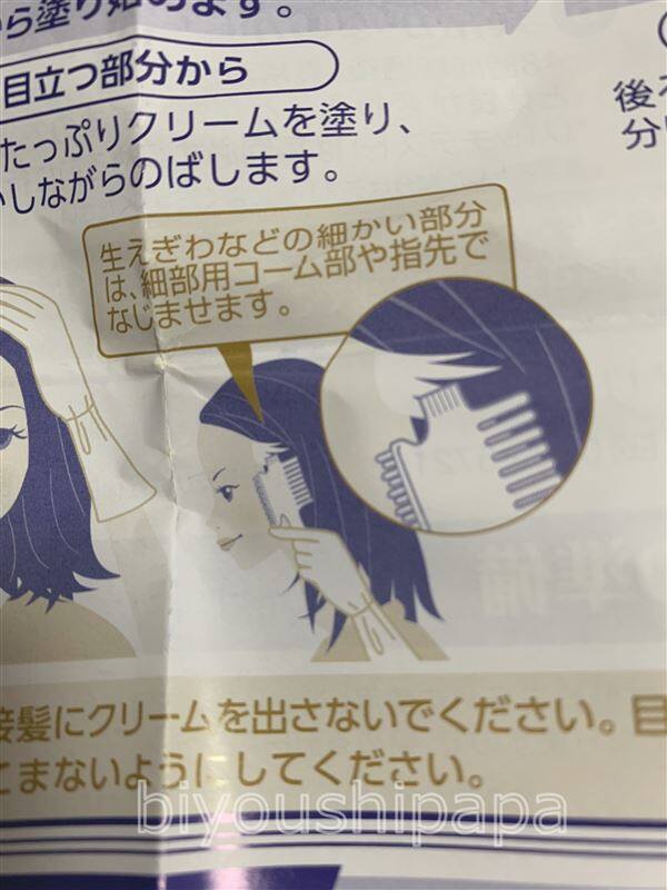 サロンドプロザ・クリームヘアカラー体験レビュー　説明書