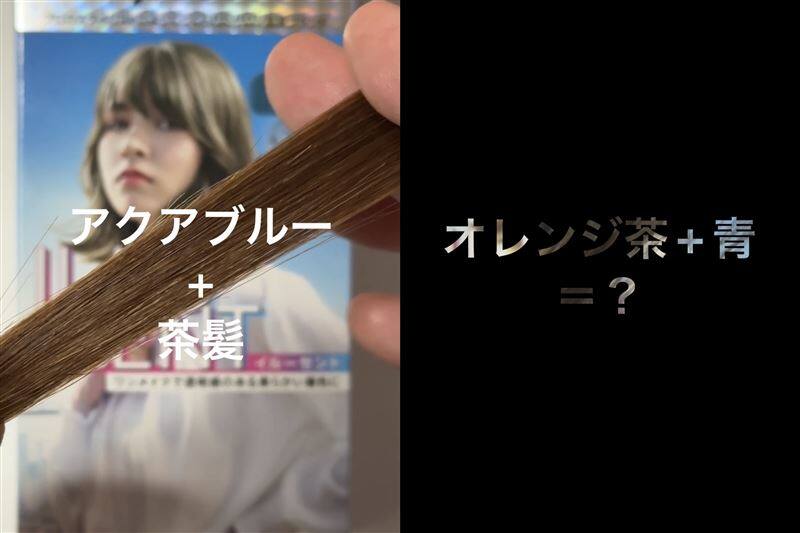 サイオスイルーセントアクアブルー茶髪を染めた色の解説