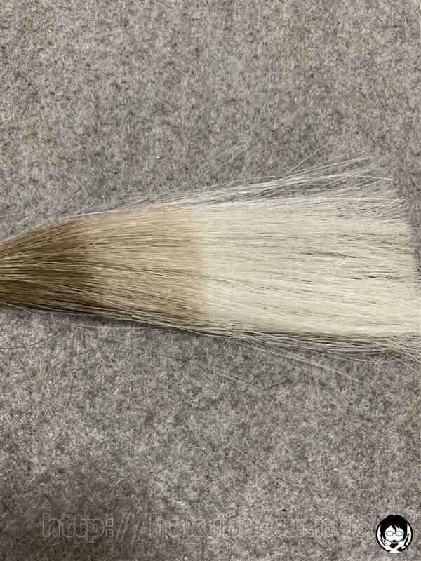 ビゲンヘアマスカラ白髪かくし体験レビュー塗った後の白髪をシャンプーした後の髪色色落ち