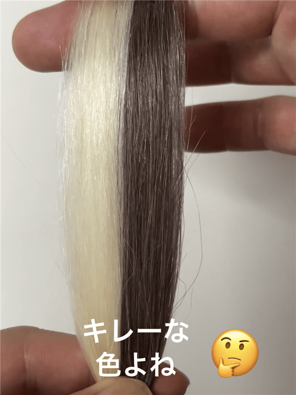 got2b（ゴットゥービー）ボンディング・メタリックス体験レビューキャラメルブロンド白髪と白髪に染めた色の比較
