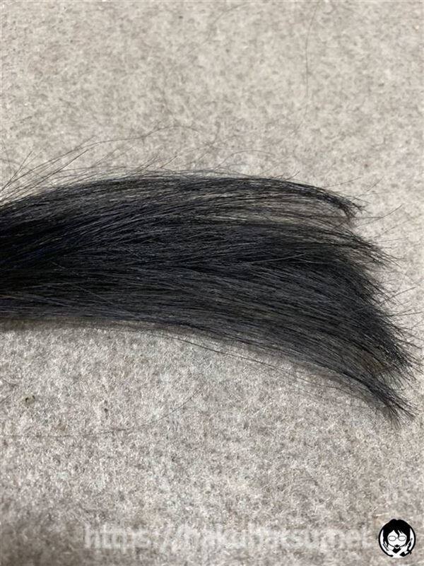 アンナドンナ ドルチェスパイス ヘアカラー(白髪用)ブルーを黒髪+白髪10％に染めた色