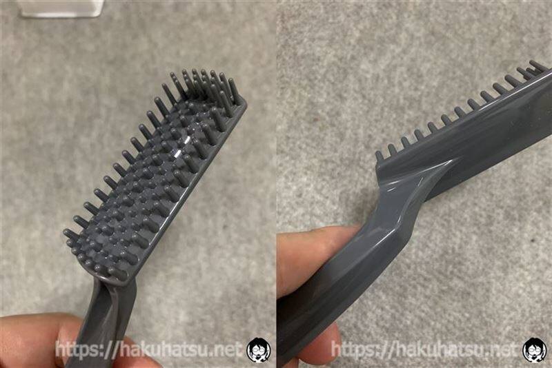 サロンドプロ無香料ヘアカラー メンズスピーディ白髪染め体験　大ブラシ確認