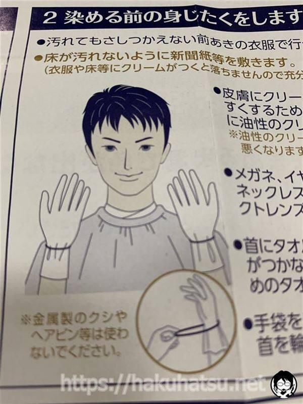 サロンドプロ無香料ヘアカラー メンズスピーディ白髪染め体験説明書の男性