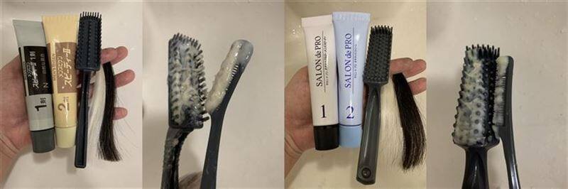 サロンドプロ無香料ヘアカラー メンズスピーディとメンズビゲン スピーディーIIの掃除比較