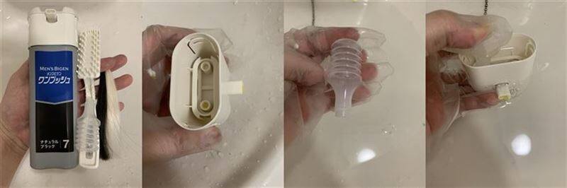 メンズビゲンワンプッシュ白髪染めの掃除比較