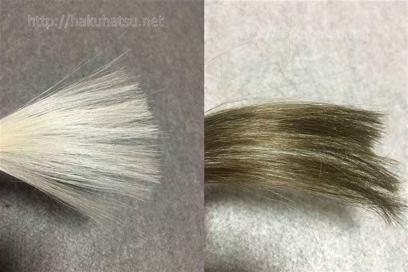ブローネシャイニング２ASアッシュベージュの色比較