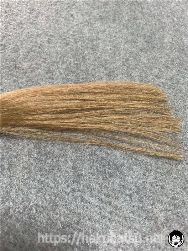 ブローネ ルミエスト ヘアカラー 0B シフォンブラウンを白髪に染めた色