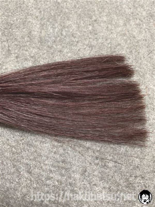 ブローネ ルミエスト ヘアカラー 2P ボルドーピンクを白髪に染めた色
