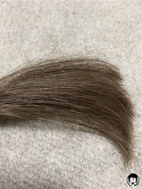 ウエラトーン ヘアカラートリートメント ダークブラウンを明るい髪に染めた色
