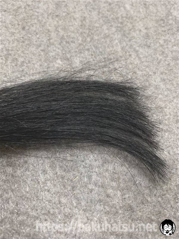 サロンドプロ 無香料ヘアカラー メンズスピーディ 7(自然な黒色)で黒髪+白髪10％を染めた色