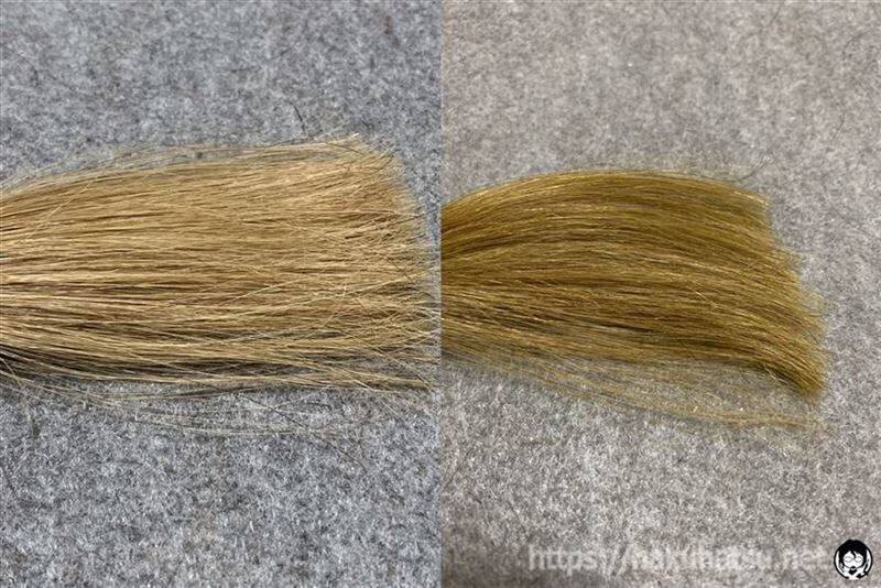 アンナドンナ ドルチェスパイス ヘアカラー(白髪用)ベージュカラートリートメントを明るい髪に染めた色