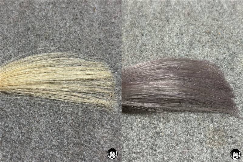 got2b（ゴットゥービー）ボンディング・カラーマスク　プラチナシルバーと白金髪の色の比較