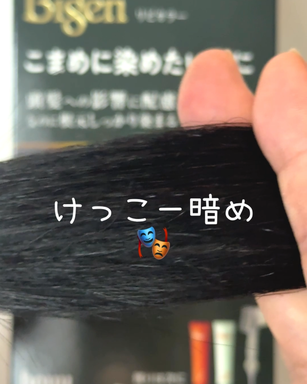 ビゲンリピカラー6N 乾かしたテスト毛 けっこー暗め
