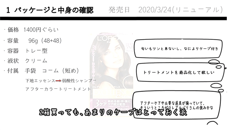 ロレアルパリエクセランス定性・定量データ分析と解説