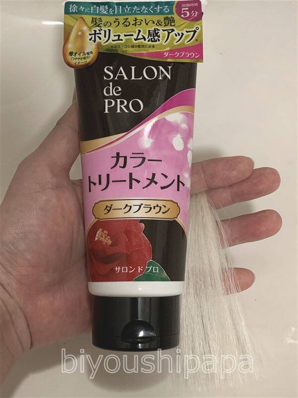 サロン ド プロ カラートリートメントN（ダークブラウン）を染めた色
