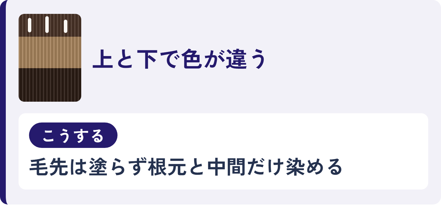 上と下で色が違う